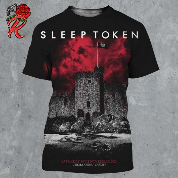 Sleep Token 2024 United Kingdom Tour Exclusive Poster For Cardiff At Utilita Arena On 30 November 2024 All Over Print Shirt