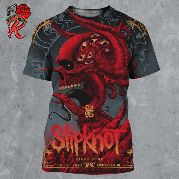 Slipknot 2024 Tour Poster For Amsterdam Netherlands At Ziggo Dome On December 5 2024 All Over Print Shirt