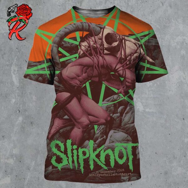 Slipknot Poster For Show In Stuttgart Germany At Schleyerhalle On December 8 2024 All Over Print Shirt