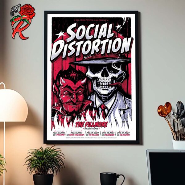 Social Distortion Poster For Series Shows On December 2024 Home Decor Poster Canvas