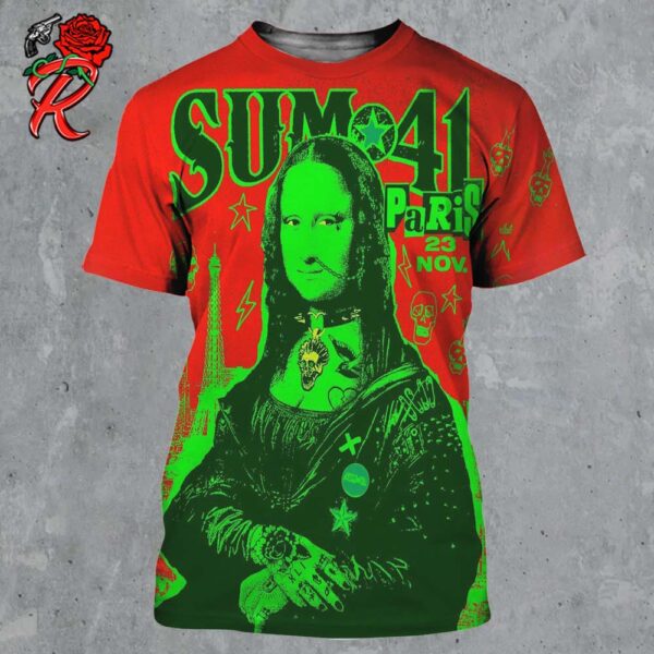 Sum 41 Final Show In Europe In Paris On November 23 2024 Monalisa Artwork All Over Print Shirt