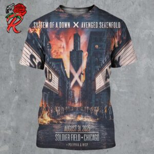 System Of A Down And Avenged Sevenfold Poster For Show In Chicago At Soldier Field On August 31 2025 All Over Print Shirt