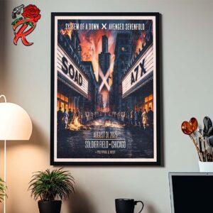 System Of A Down And Avenged Sevenfold Poster For Show In Chicago At Soldier Field On August 31 2025 Home Decor Poster Canvas