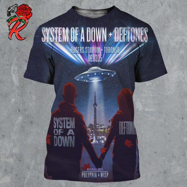 System Of A Down And Deftones Poster For Show In Toronto Canada At Rogers Stadium On September 3 2025 All Over Print Shirt