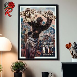 System Of A Down And Korn Poster For Show In New York City At Metlife Stadium On August 28 2025 King Kong Artwork Home Decor Poster Canvas