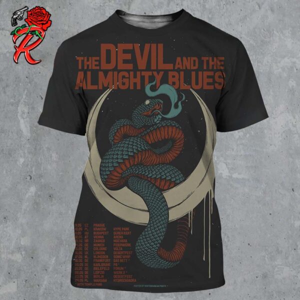 The Devil And The Almighty Blues Europe Tour 2025 Poster All Over Print Shirt