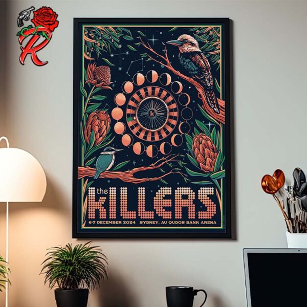 The Killers Poster For Show In Sydney Australia At AU Qudos Bank Arena On December 6 And 7 2024 Home Decor Poster Canvas