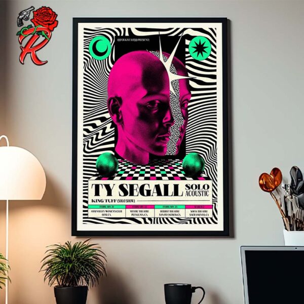 Ty Segall Solo Acoustic Gig Poster For Shows In California US 2025 Home Decor Poster Canvas