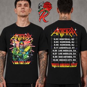 Anthrax North America 2026 Tour Merch Tee I Am The Law Cyber Judge Two Sided Unisex T Shirt