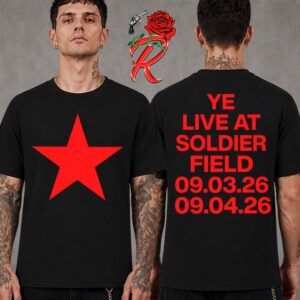 Kanye West Ye Live At Soldier Field Chicago 2026 Merch Tee September 3 And 4 2026 Red Star T-Shirt