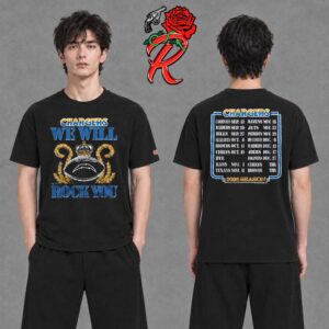 Los Angeles Chargers Homage 2026 NFL Schedule Queen Two Sided T-Shirt