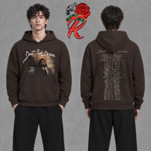 Rod Wave Dont Look Down Tour 2026 Yarn Tee Merch Two Sided Brown Hoodie Shirt