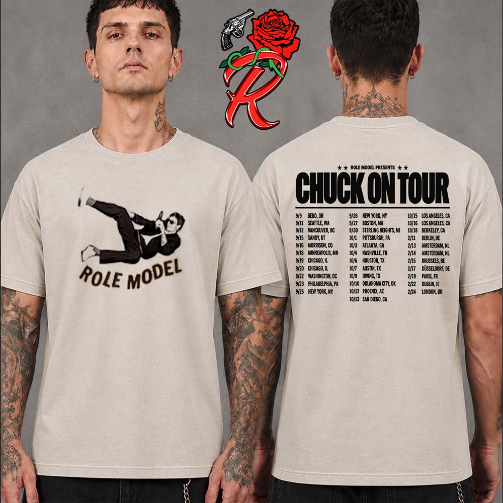 Role Model Presents Chuck On Tour 2026 Merch Tee Timely Party Two Sided T Shirt Role Model Presents Chuck On Tour 2026 Merch Tee Timely Party Two Sided T Shirt