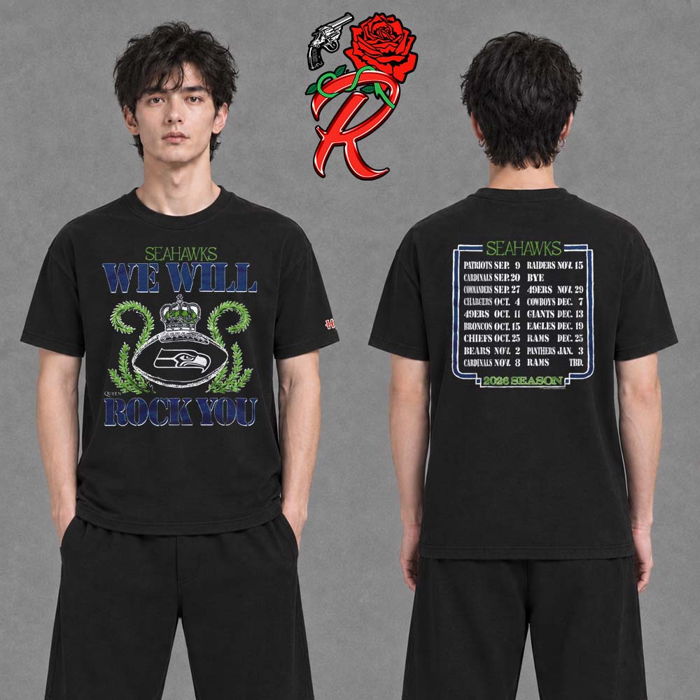 Seattle Seahawks Homage 2026 NFL Schedule Queen Two Sided T-Shirt Seattle Seahawks Homage 2026 NFL Schedule Queen Two Sided T-Shirt