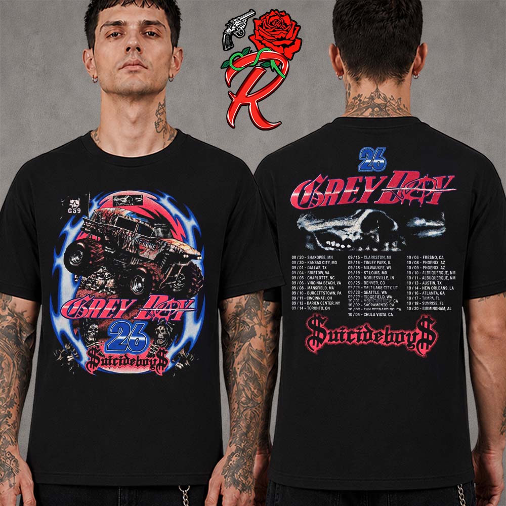 Suicideboys North American Tour Greyday 2026 Tour Merch Monster Truck T-Shirt Suicideboys North American Tour Greyday 2026 Tour Merch Monster Truck T-Shirt
