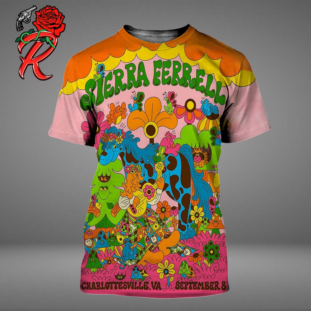 Sierra Ferrell Charlottesville VA 2026 Heavy Petal Tour Event Poster At Ting Pavilion On September 8 2026 3D Shirt Sierra Ferrell Charlottesville VA 2026 Heavy Petal Tour Event Poster At Ting Pavilion On September 8 2026 3D Shirt