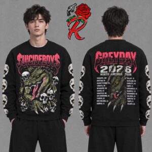Suicideboys Greyday 2026 Tour Merch Crocodile Two Sided Long Sleeve Shirt