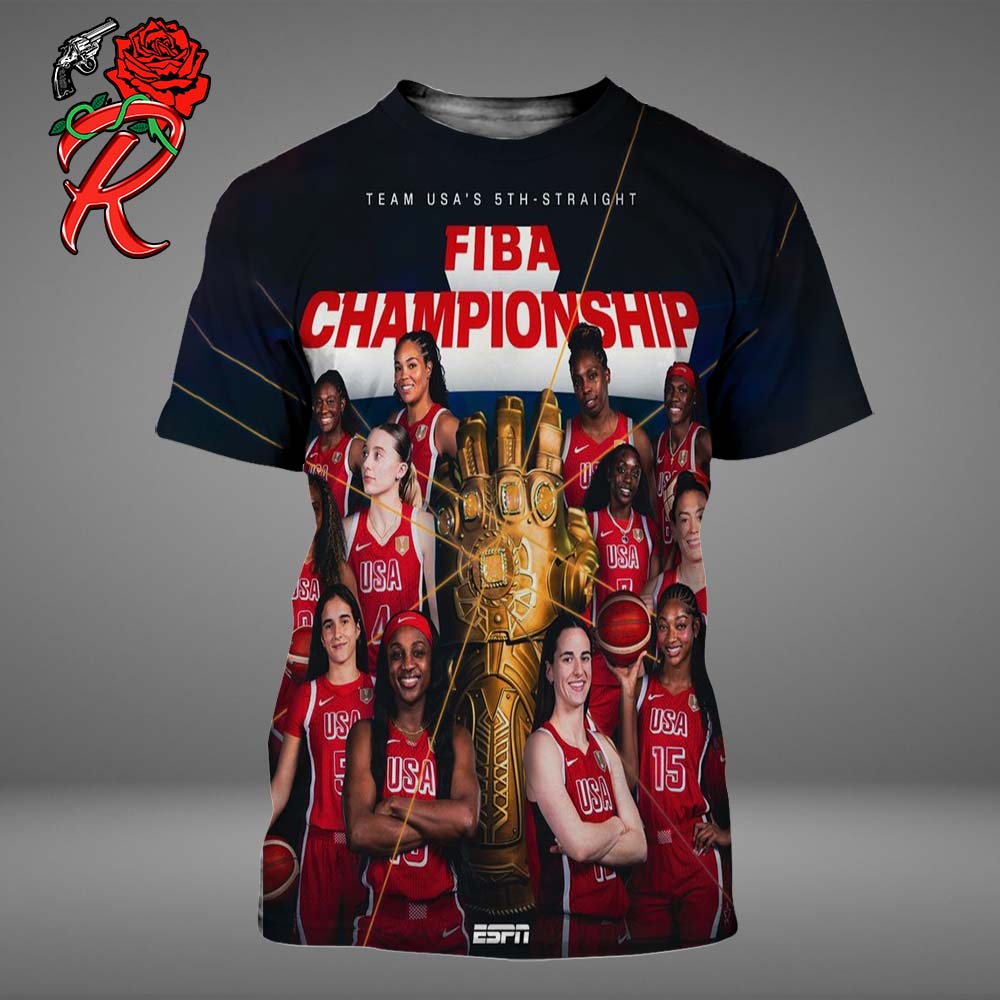 USA Basketball FIBA Championship 2026 5th Straight Champions Infinity Gauntlet Thanos 3D Shirt USA Basketball FIBA Championship 2026 5th Straight Champions Infinity Gauntlet Thanos 3D Shirt